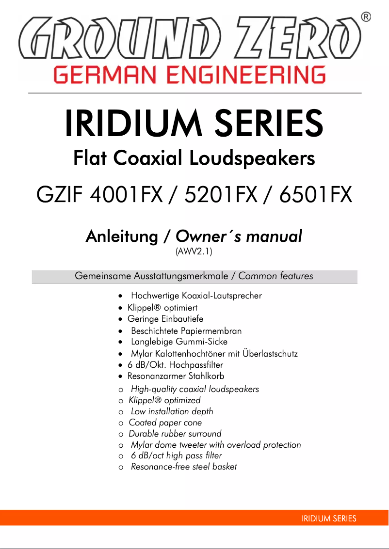 Image de la première page du manuel de l'appareil GZIF 6501FX