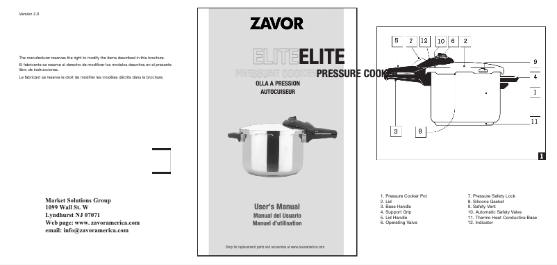Image de la première page du manuel de l'appareil Elite ZCWEL03