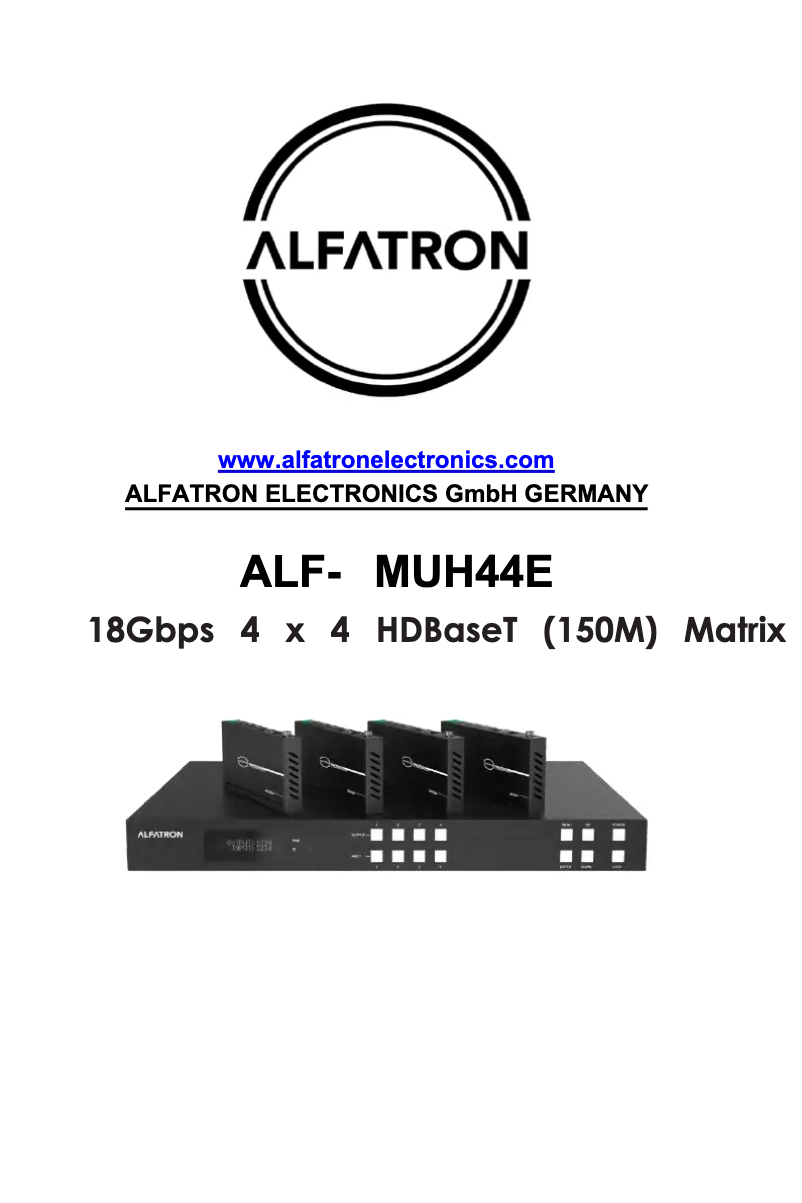 Page 1 of the manual User Manual Alfatron ALF-MUH44E
