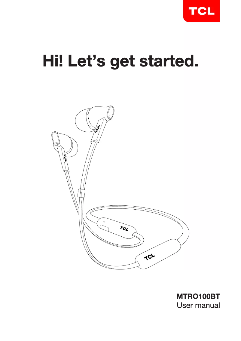 Page 1 de la notice Manuel utilisateur TCL MTRO100BT