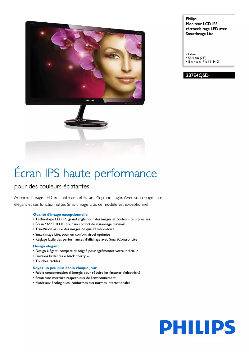 Image de la première page du manuel de l'appareil 237E4QSD