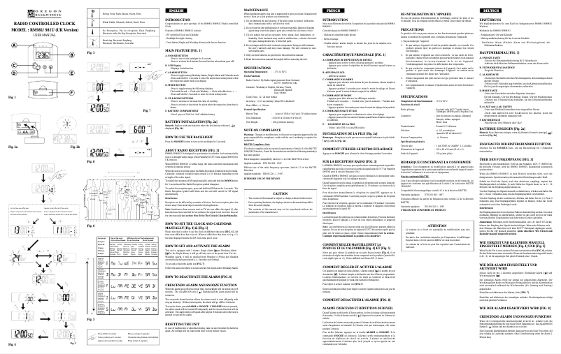 Page 1 de la notice Manuel utilisateur Oregon Scientific RM981