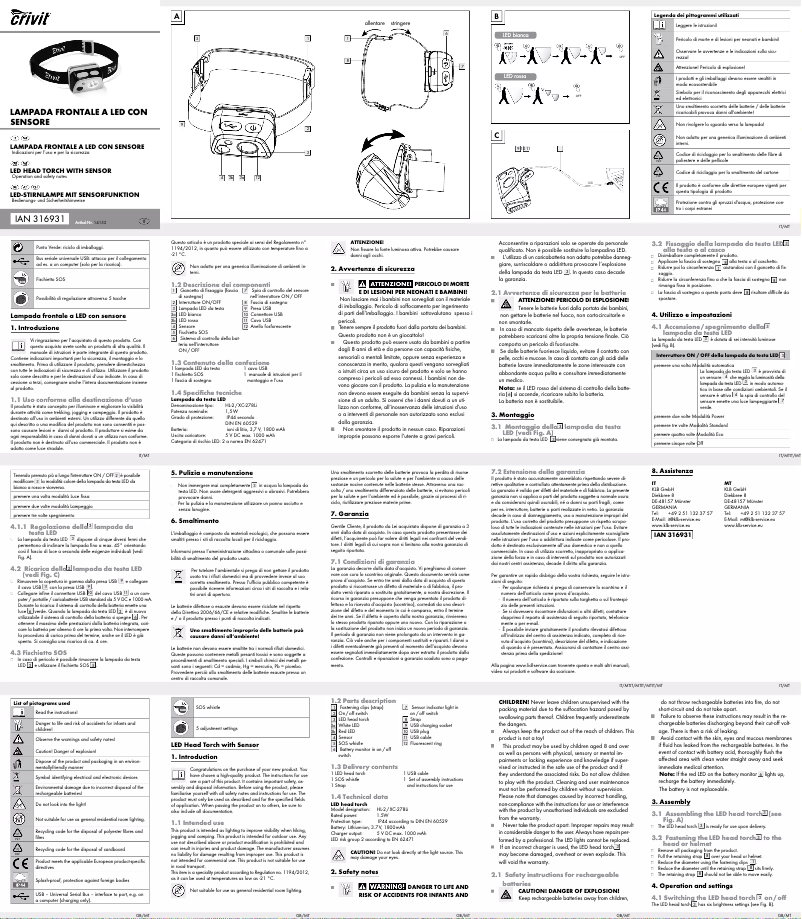Página 1 del manual Manual de usuario Crivit IAN 316931