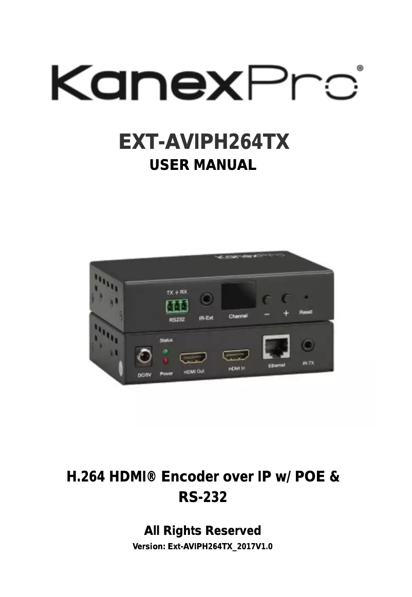 Page n°1 - Manuel utilisateur KanexPro EXT-AVIP120MRX