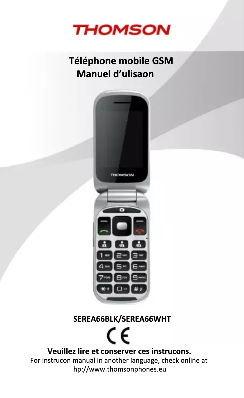 Page 1 de la notice Manuel utilisateur Thomson Serea 66