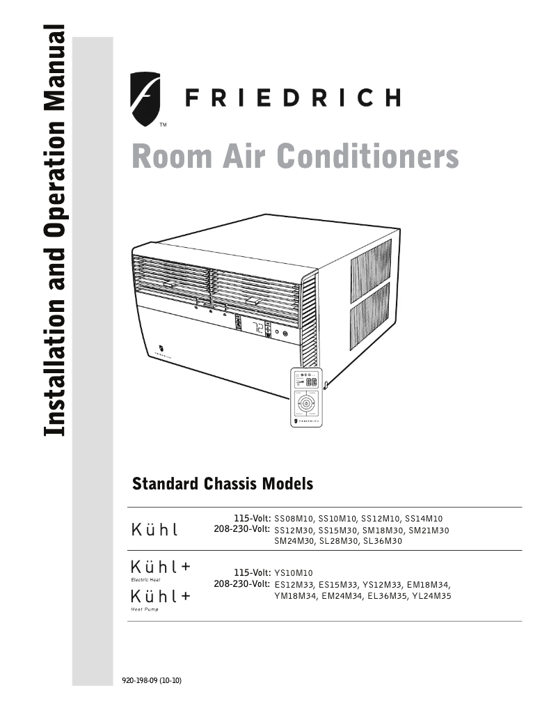 Página 1 del manual Manual de usuario Friedrich Kühl SS10M10
