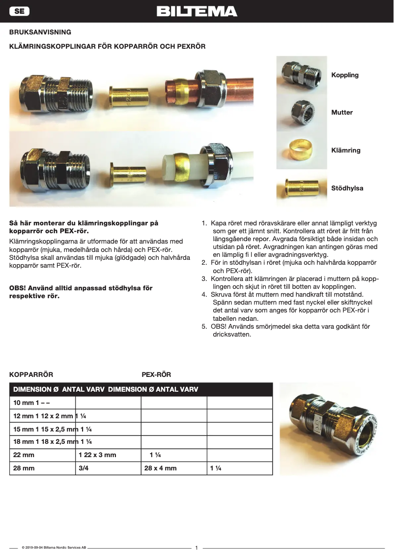 Page n°1 - Manuel utilisateur Biltema 86-631