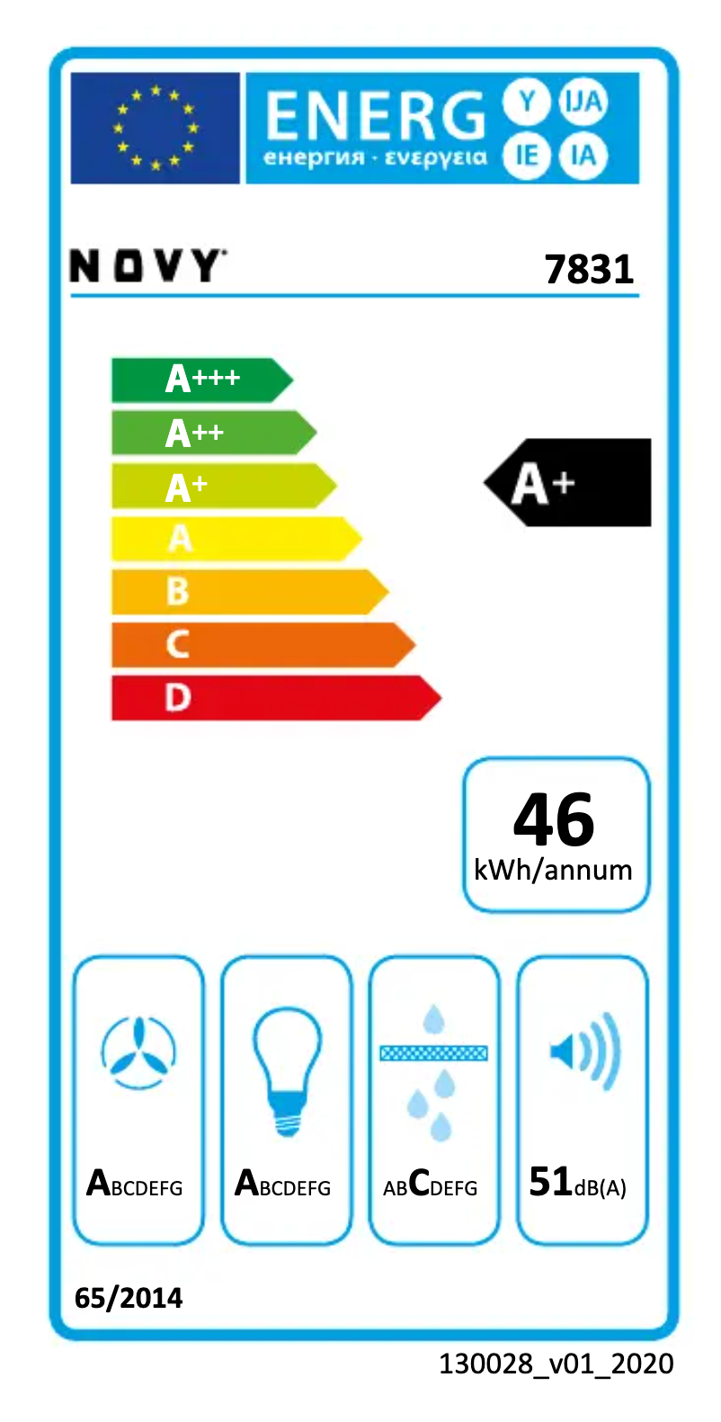 Page 1 de la notice Label énergétique Novy Vision 7831