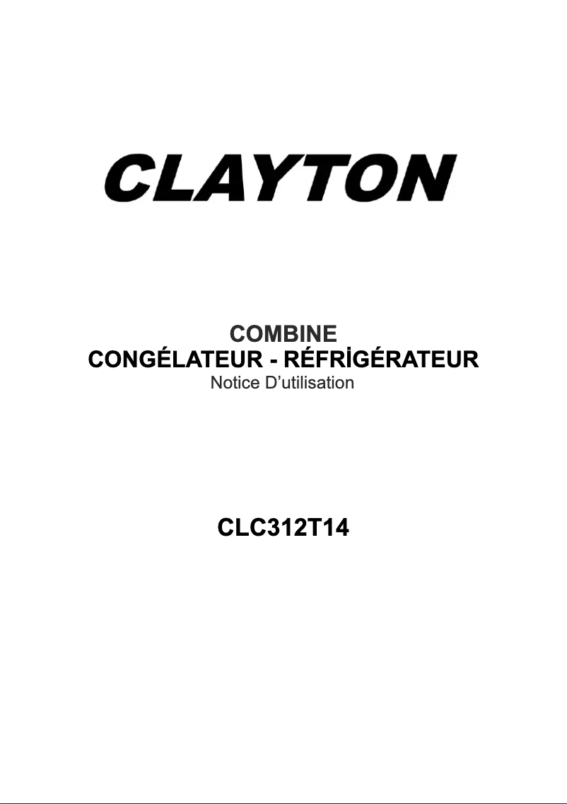 Image de la première page du manuel de l'appareil CLC312T14