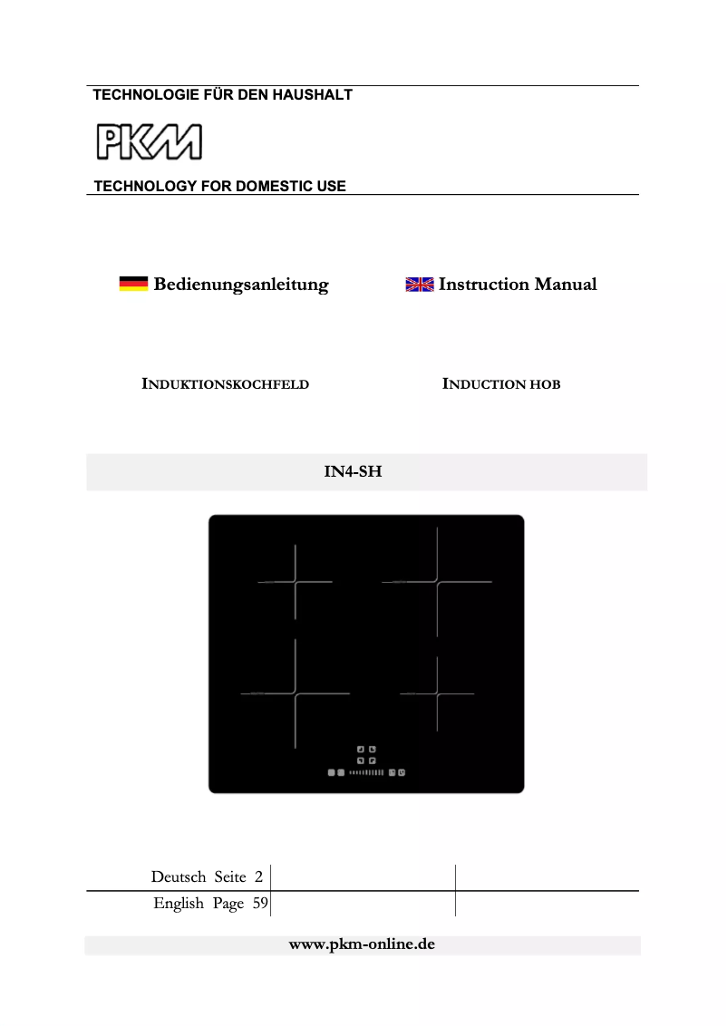 Page 1 de la notice Manuel utilisateur PKM IN4-SH