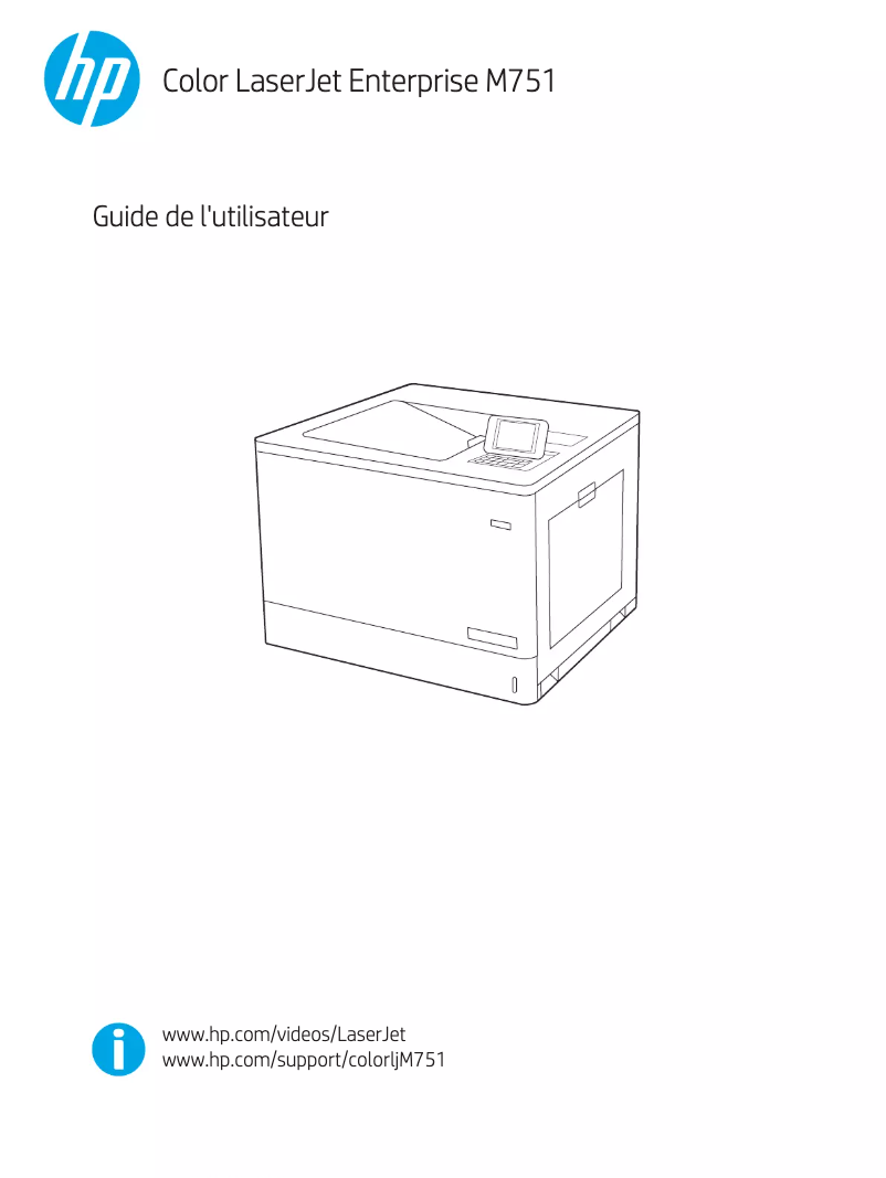 Page 1 de la notice Manuel utilisateur HP Color LaserJet Enterprise M751
