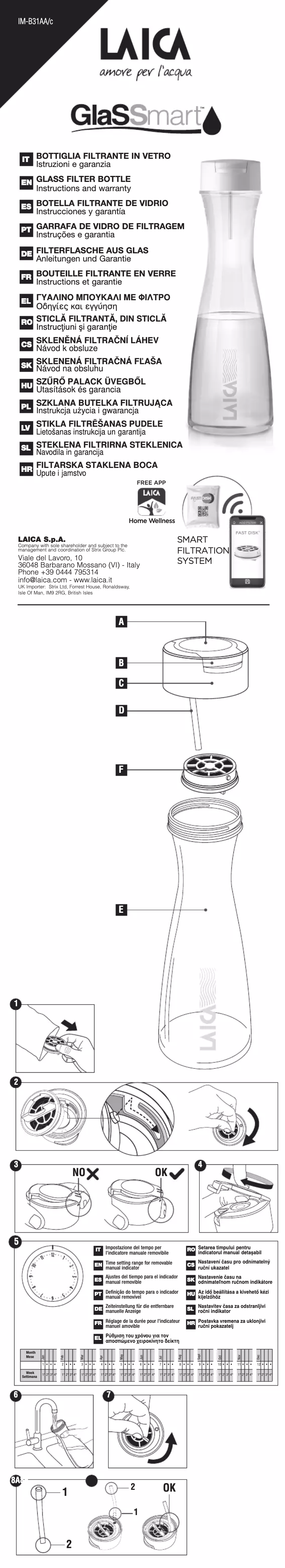 Page 1 de la notice Manuel utilisateur Laica GlaSSmart
