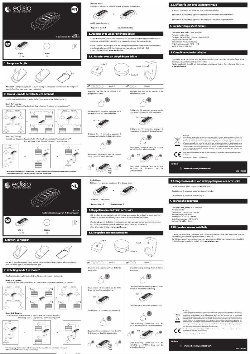 Page n°1 - Manuel utilisateur Edisio ETC-4