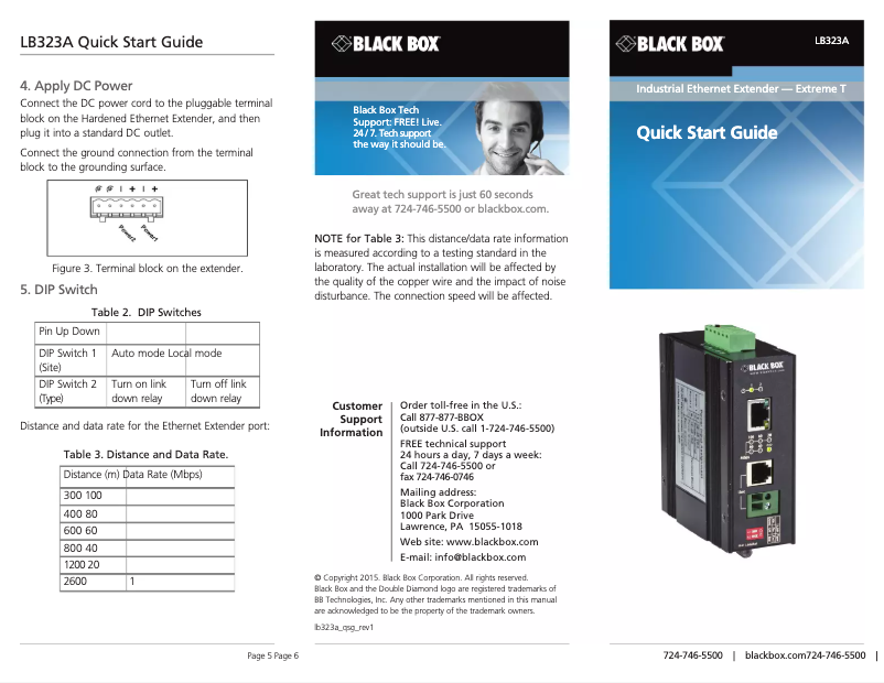 Page n°1 - Manuel utilisateur Black Box LB323A