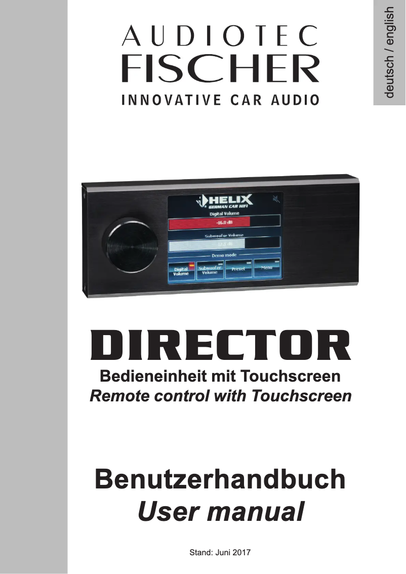 Page 1 de la notice Manuel utilisateur Audiotec Fischer DIRECTOR
