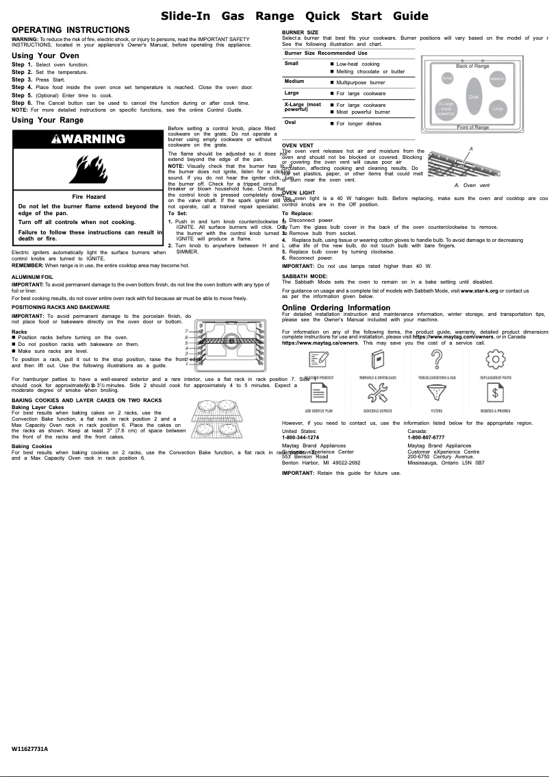 Page 1 de la notice Guide de démarrage rapide Maytag MGS8800PZ