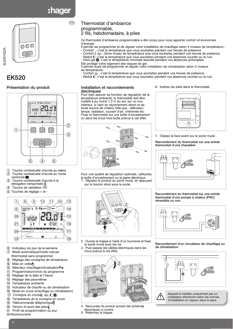 Image de la première page du manuel de l'appareil EK520