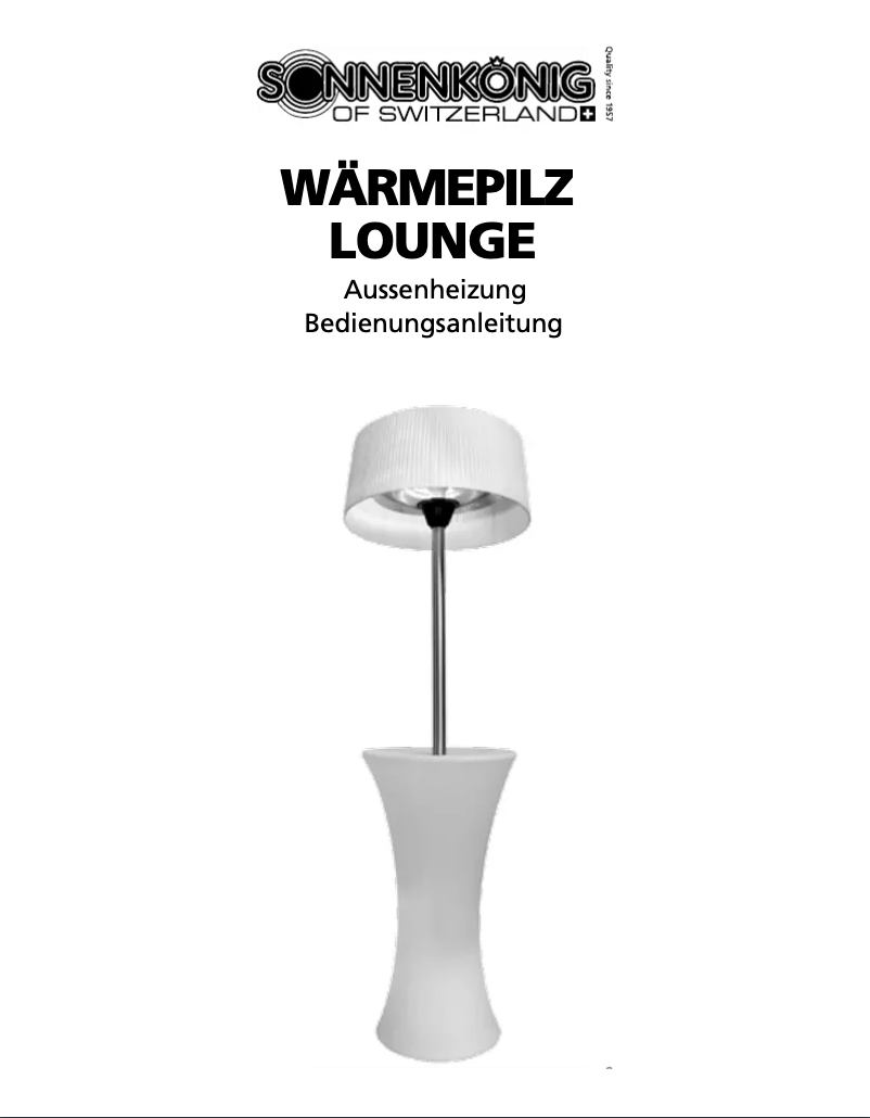 Image de la première page du manuel de l'appareil Wärmepilz Lounge