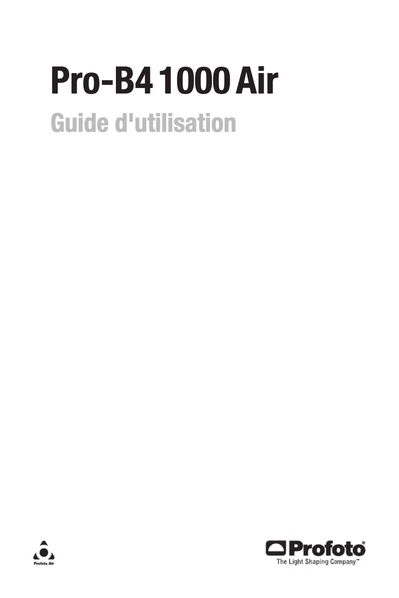 Page 1 de la notice Manuel utilisateur Profoto Pro-B4