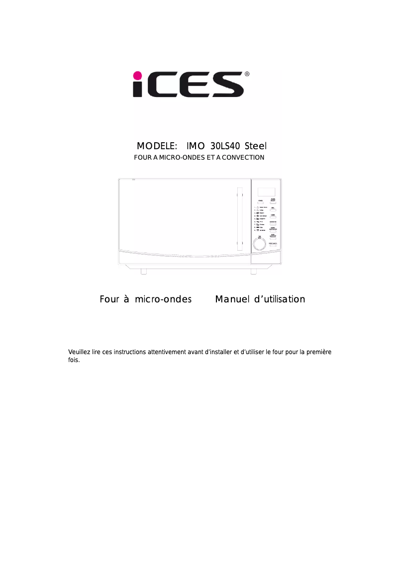 Page 1 de la notice Manuel utilisateur Ices IMO-30LS40S