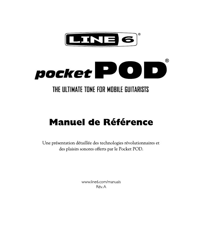 Image de la première page du manuel de l'appareil Pocket POD