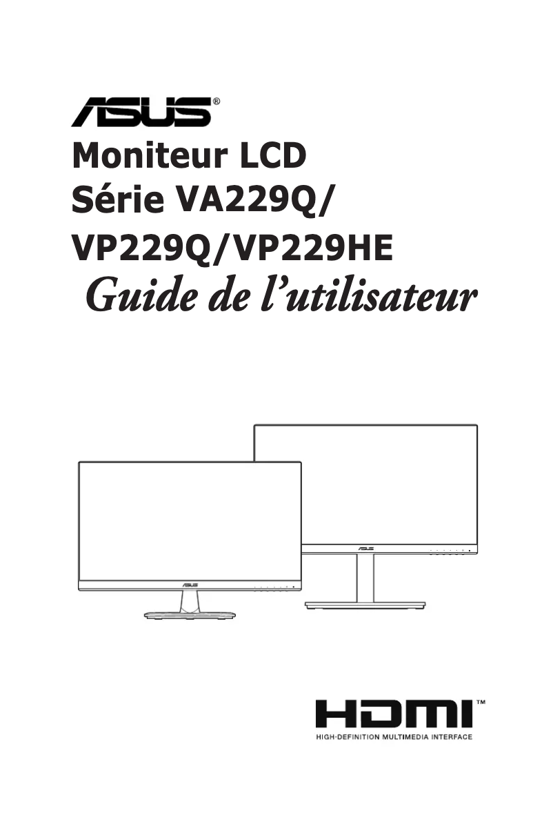 Page 1 de la notice Manuel utilisateur Asus VP229HEY