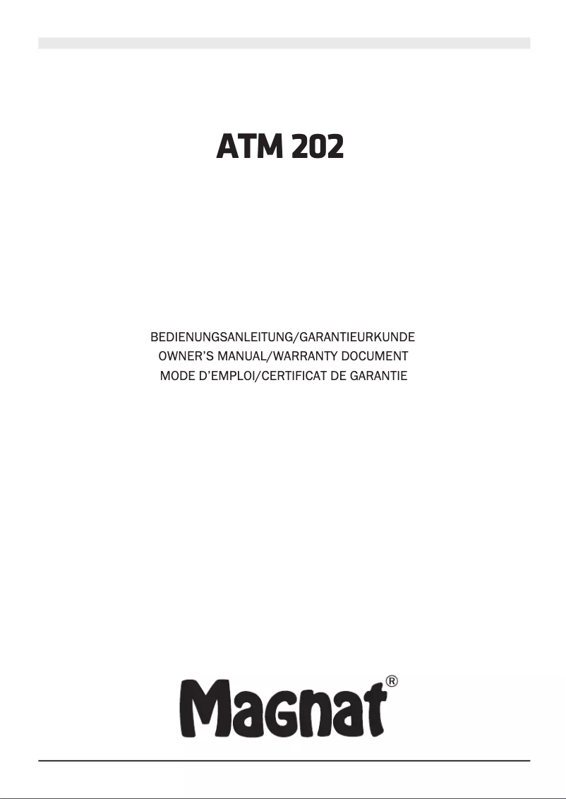 Image de la première page du manuel de l'appareil ATM 202
