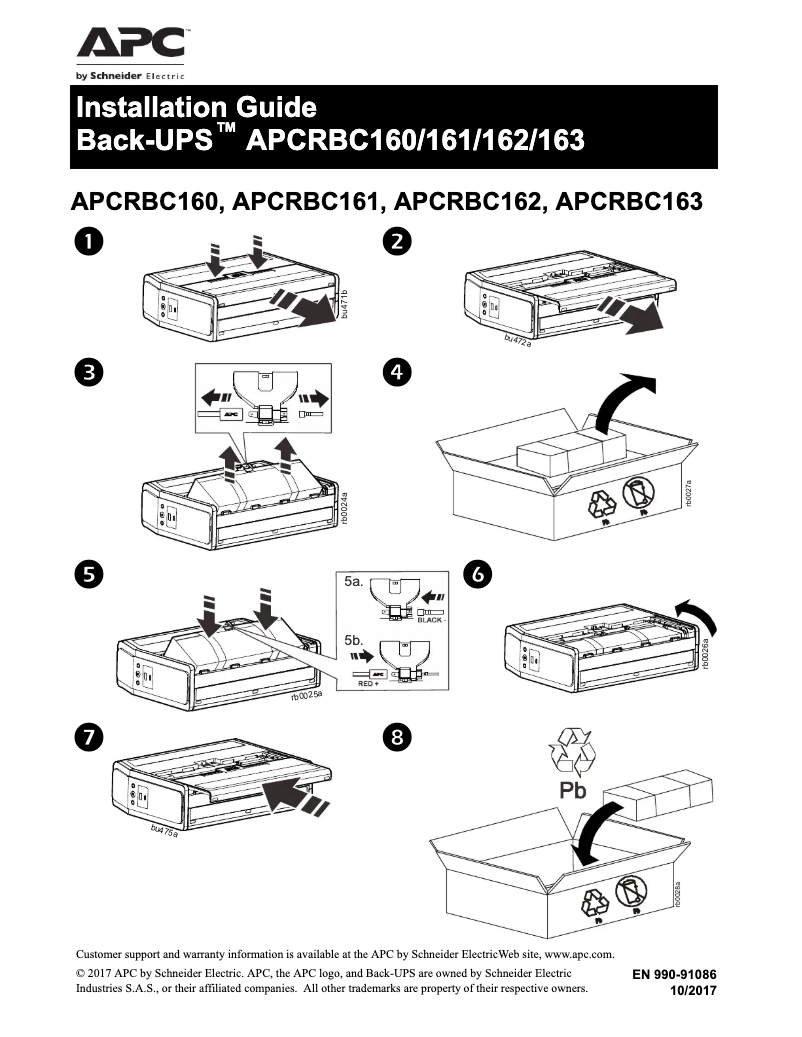 Page n°1 - Manuel utilisateur APC APCRBC160
