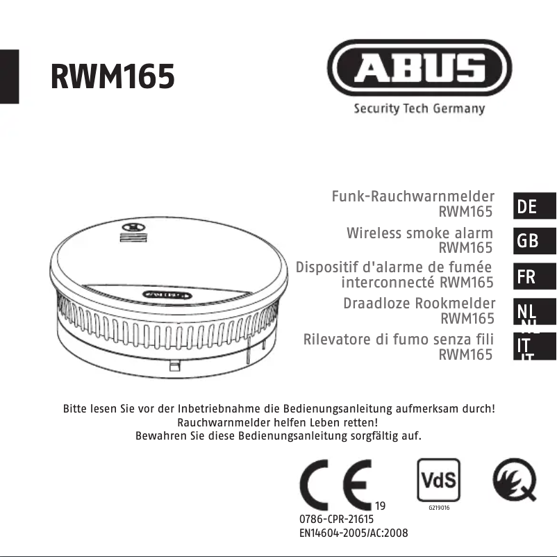 Page n°1 - Manuel utilisateur Abus RWM165