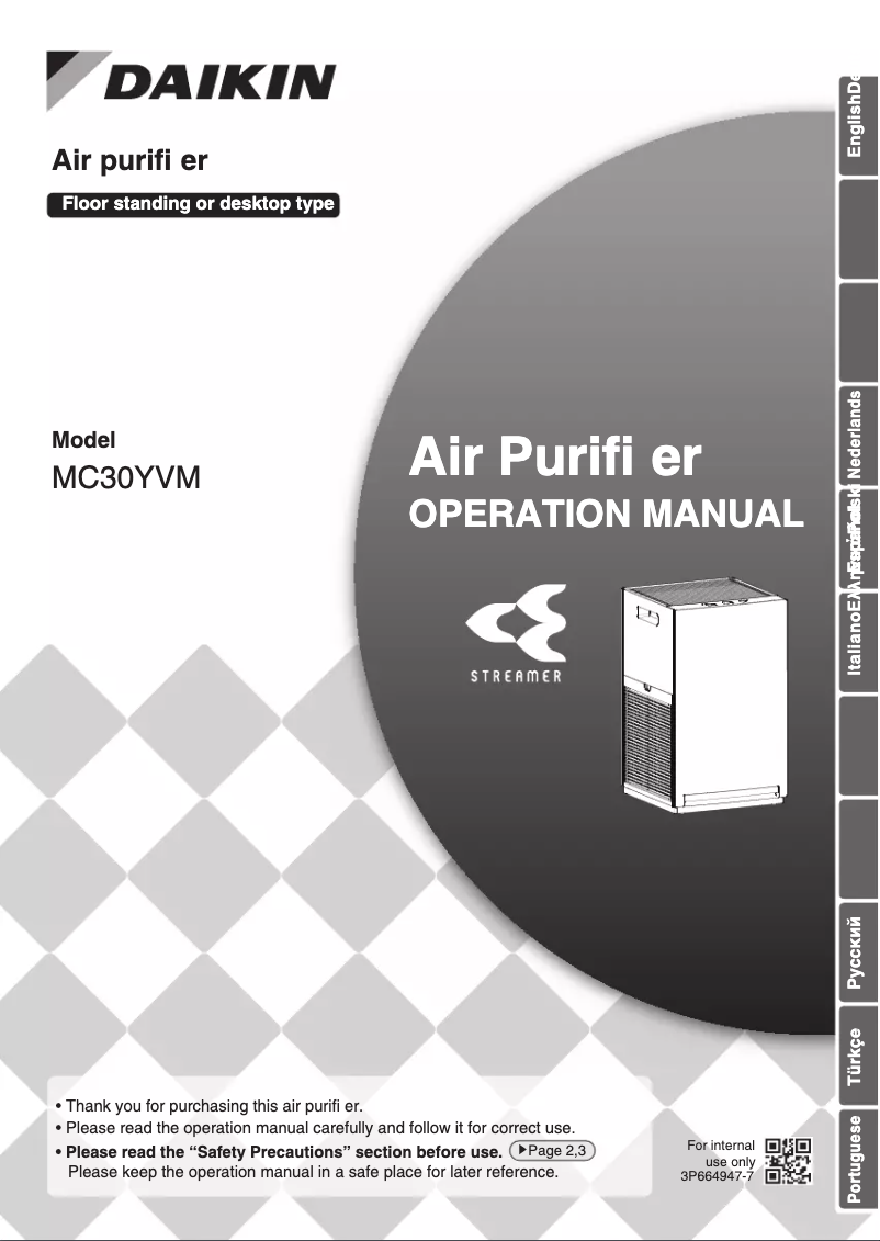 Image de la première page du manuel de l'appareil MC30YVM