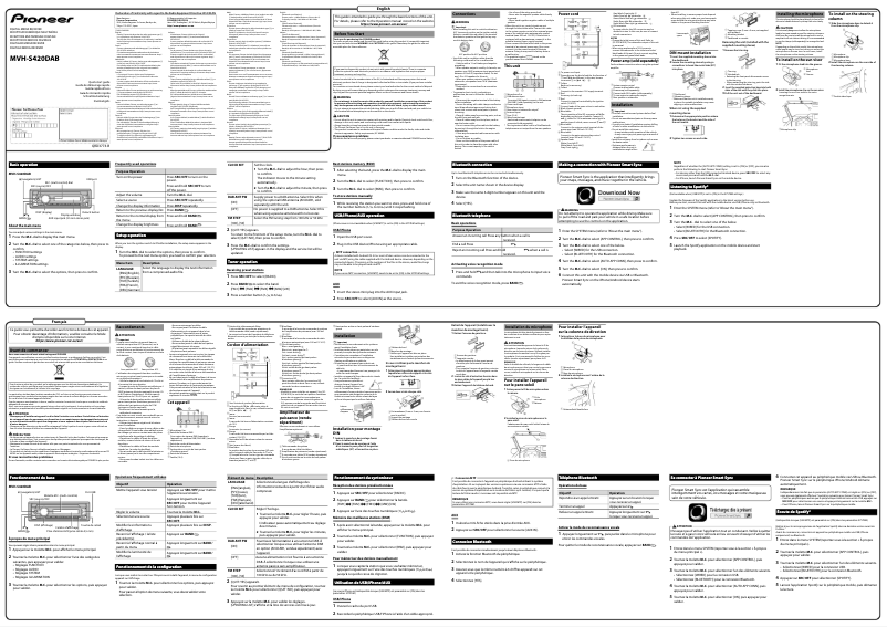 Image de la première page du manuel de l'appareil MVH-S420DAB