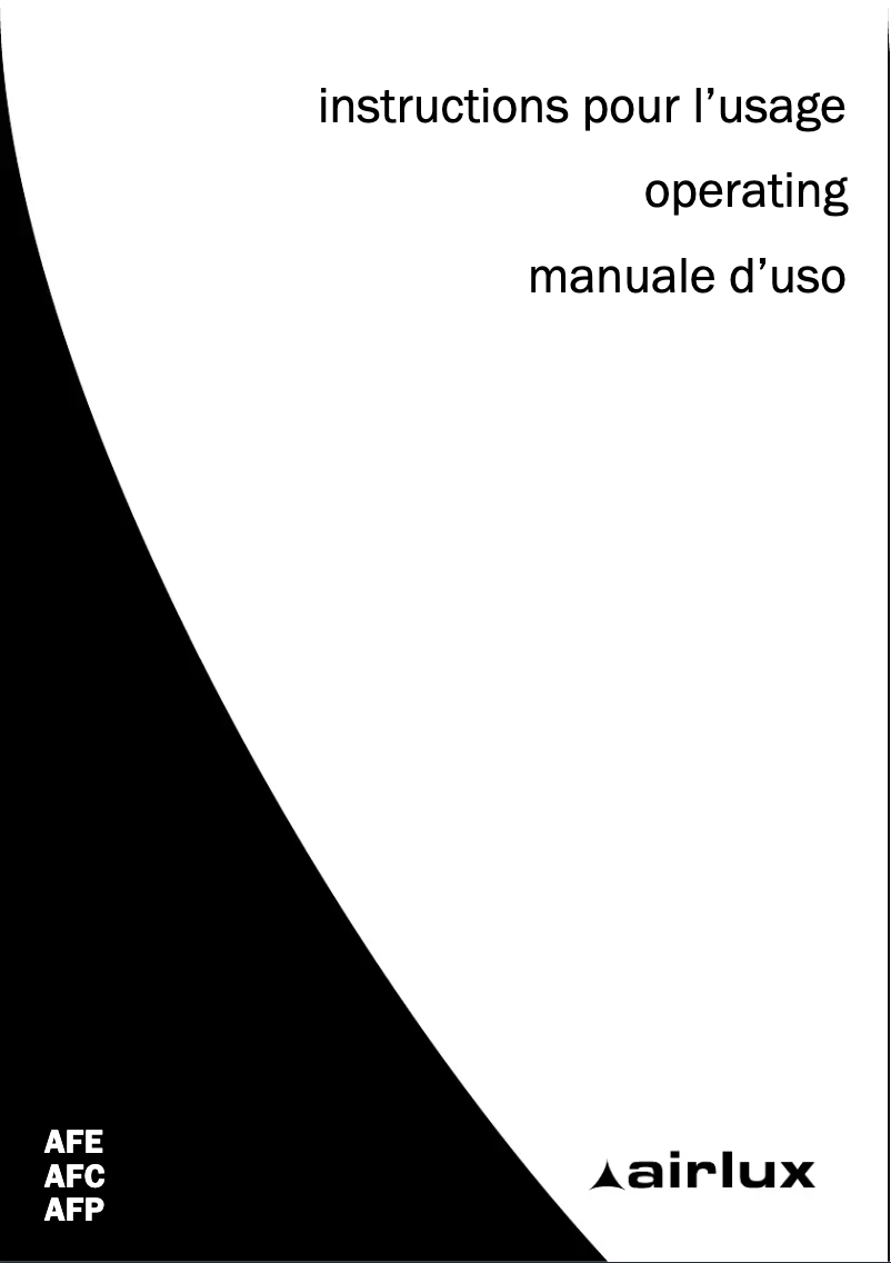 Page n°1 - Manuel utilisateur Airlux AFE106IX