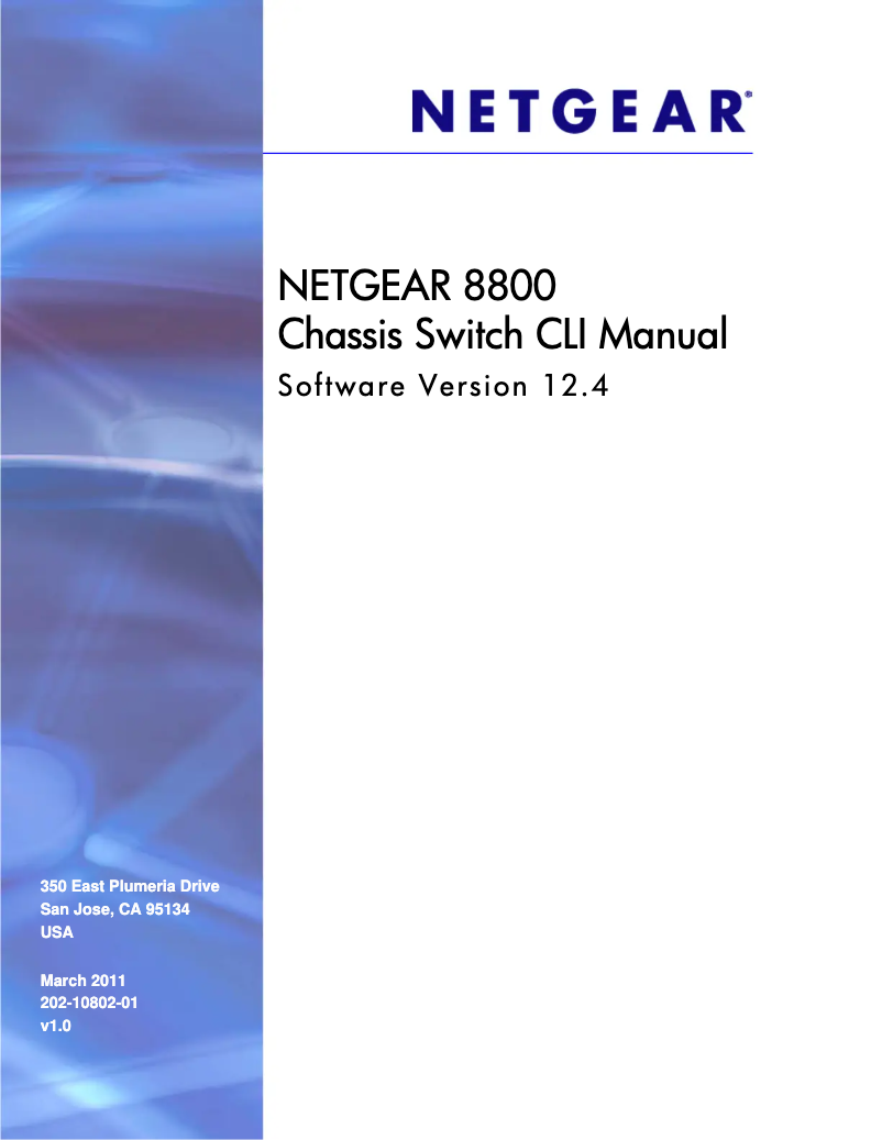 Page n°1 - Manuel utilisateur Netgear ProSafe XCM8810