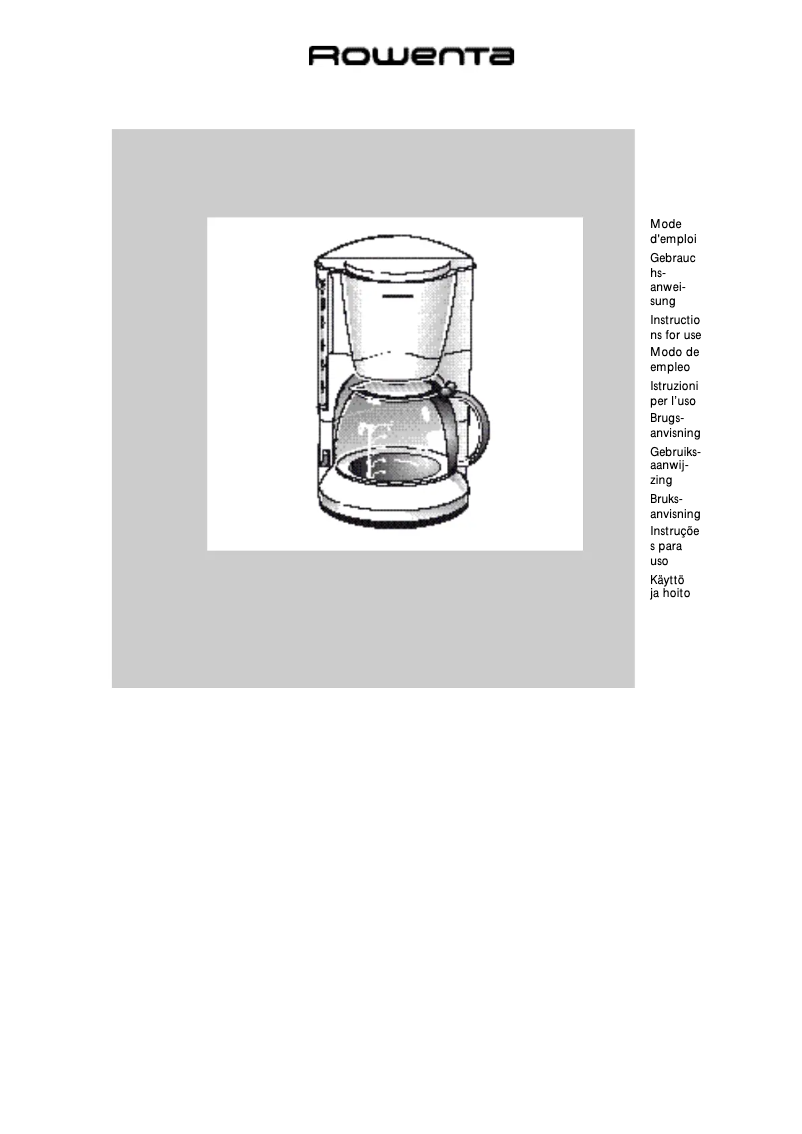 Page n°1 - Manuel utilisateur Rowenta CG 310