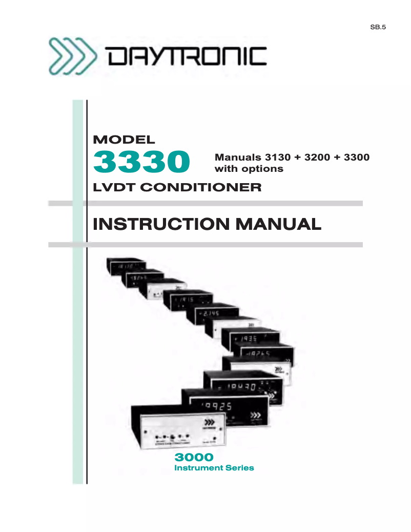 Page n°1 - Manuel utilisateur Daytronic 3330FR