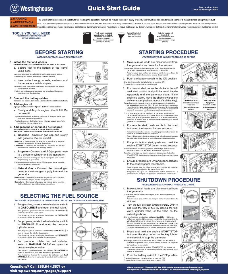 Image de la première page du manuel de l'appareil WGen10500TFc