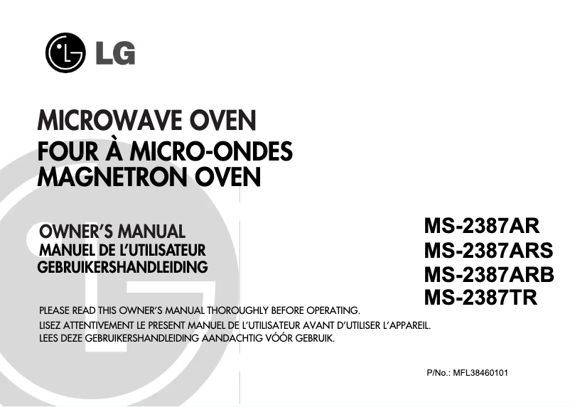 Page n°1 - Manuel utilisateur LG MS2387AR
