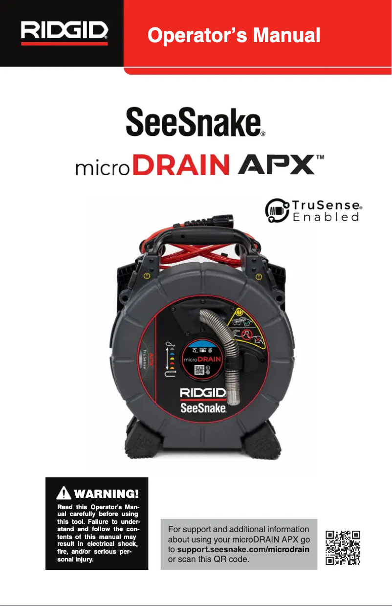 Page 1 de la notice Manuel utilisateur Ridgid SeeSnake microDRAIN