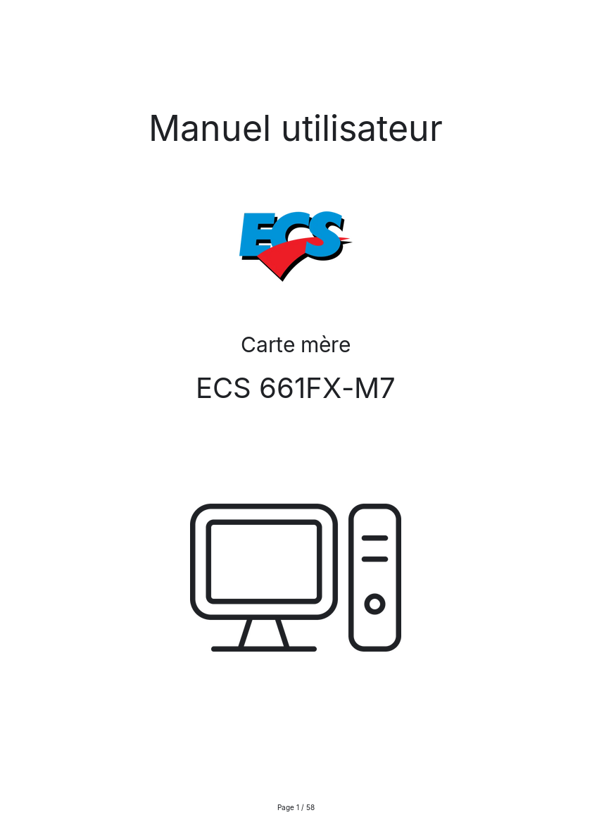 Page n°1 - Manuel utilisateur ECS 661FX-M7