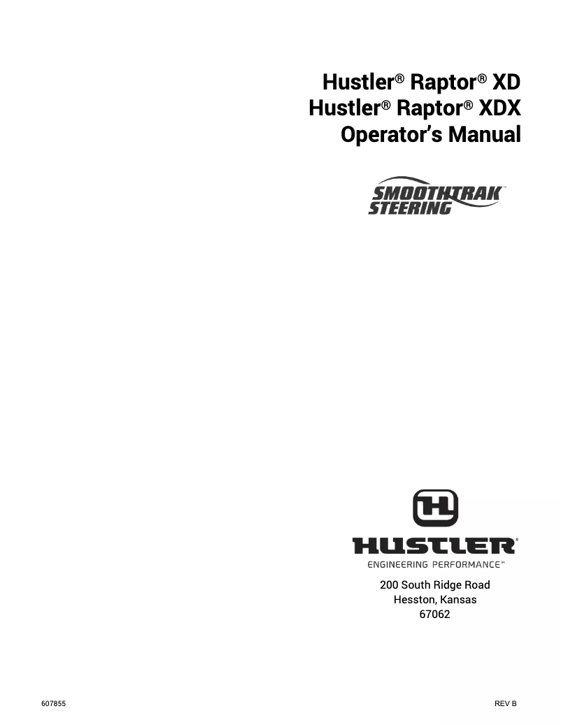 Page n°1 - Manuel utilisateur Hustler Raptor XD