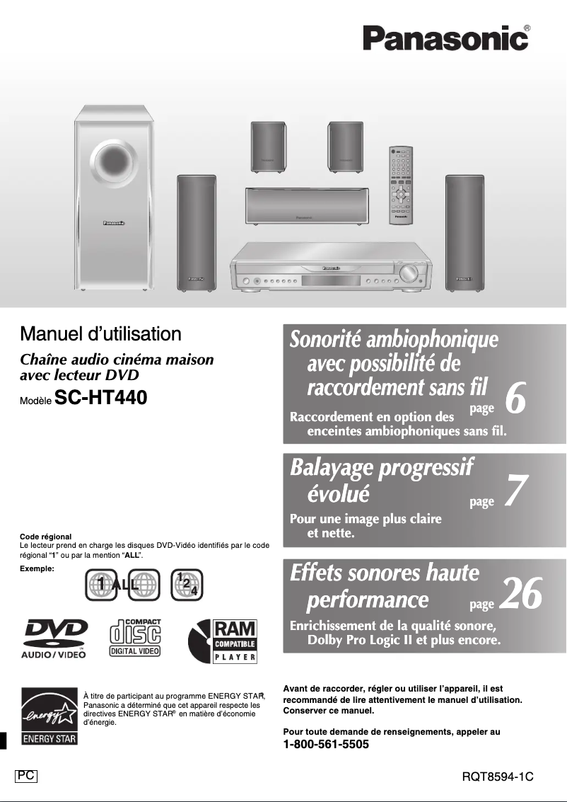 Página 1 del manual Manual de usuario Panasonic SC-HT440