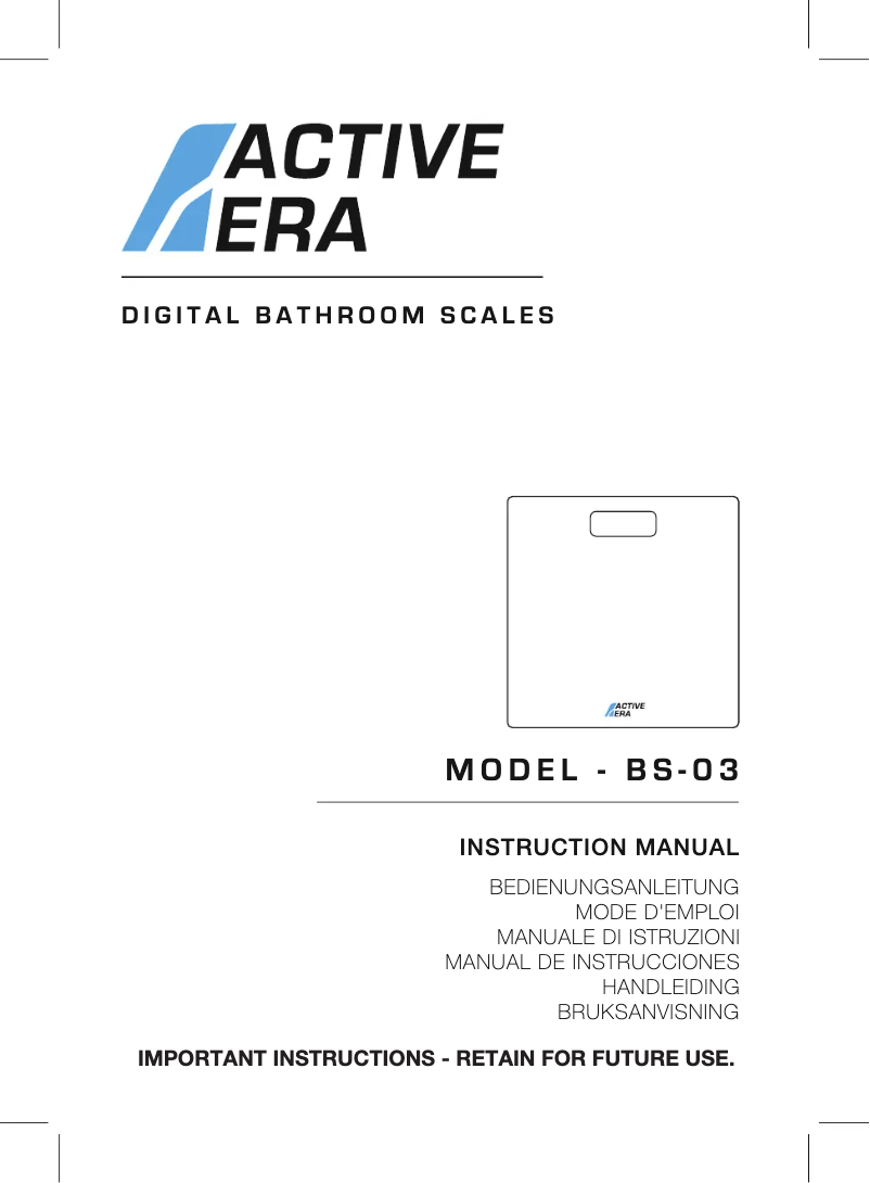 Page 1 de la notice Manuel utilisateur Active Era BS-03