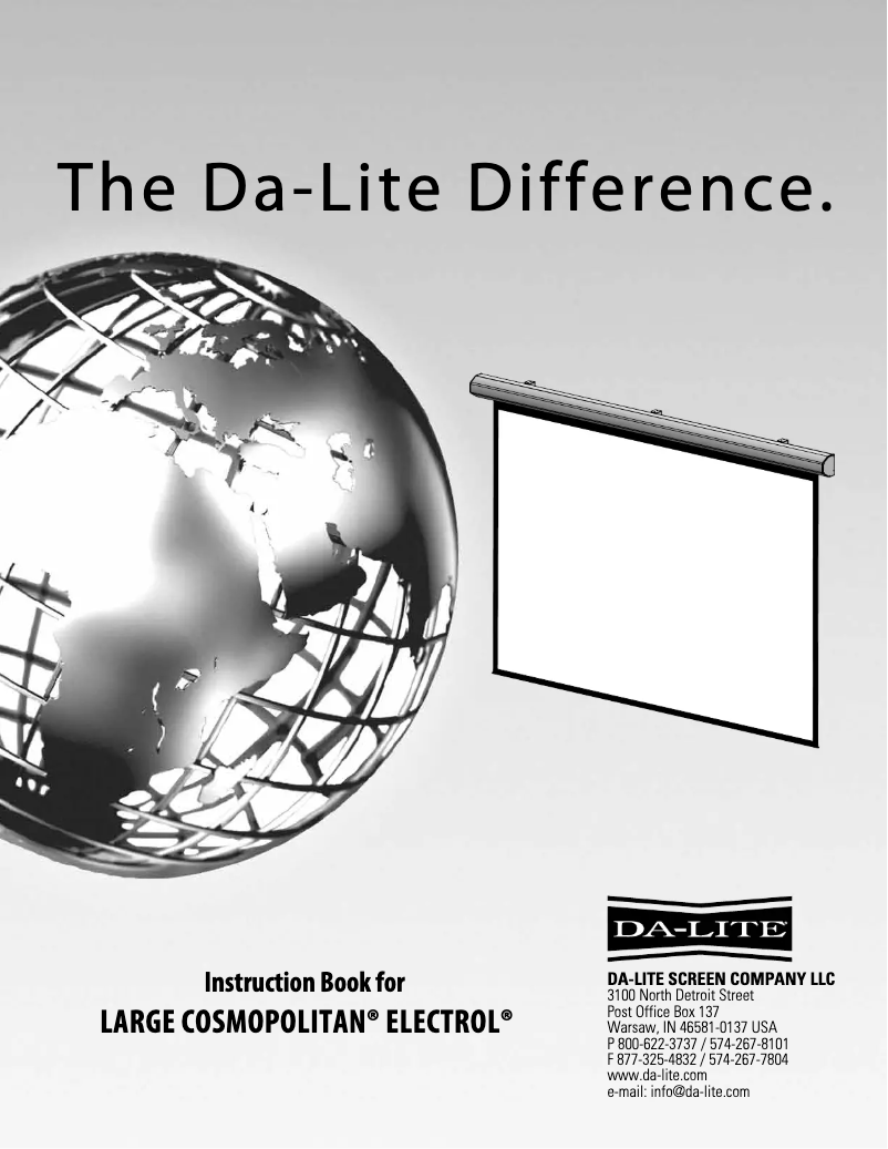 Image de la première page du manuel de l'appareil Large Cosmopolitan Electrol