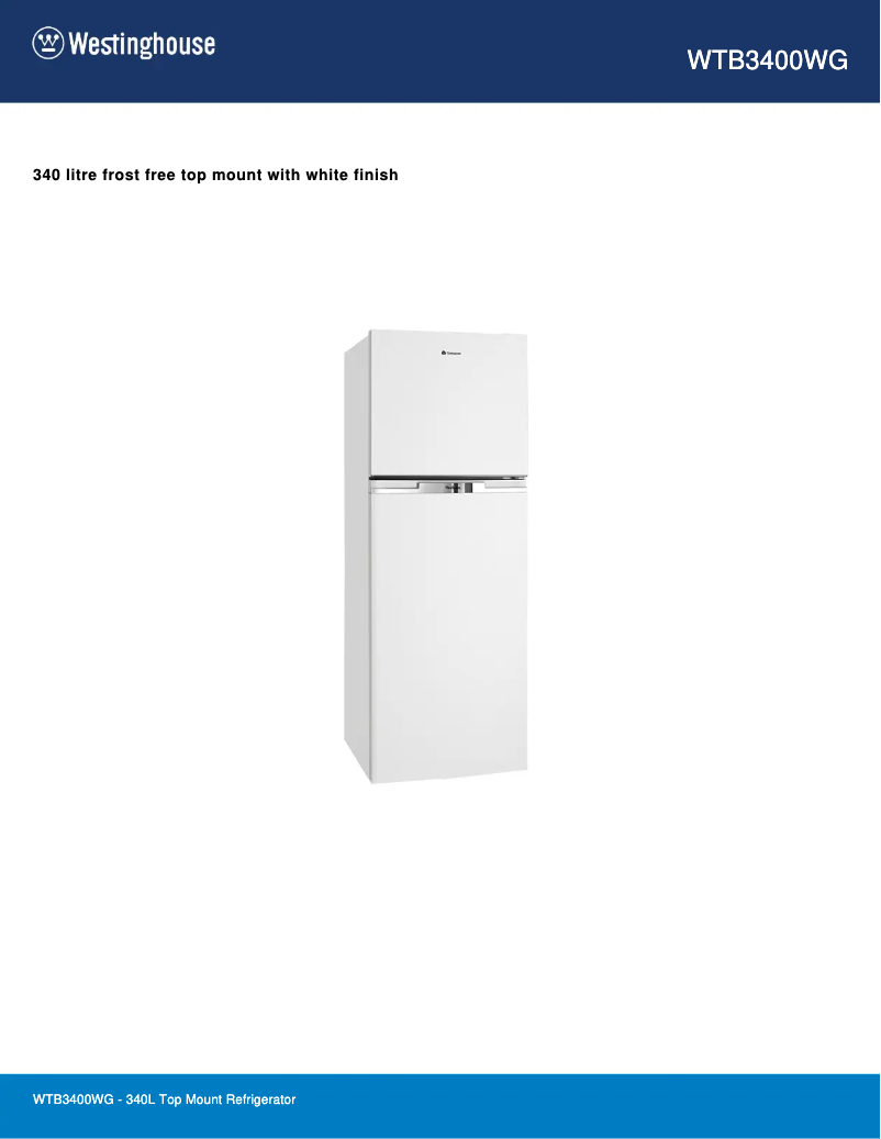 Image de la première page du manuel de l'appareil WTB3400WG