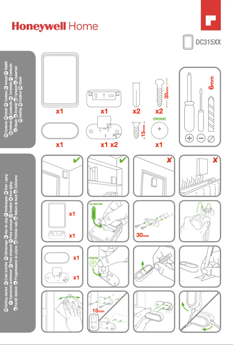 Page 1 de la notice Manuel utilisateur Honeywell DC315S
