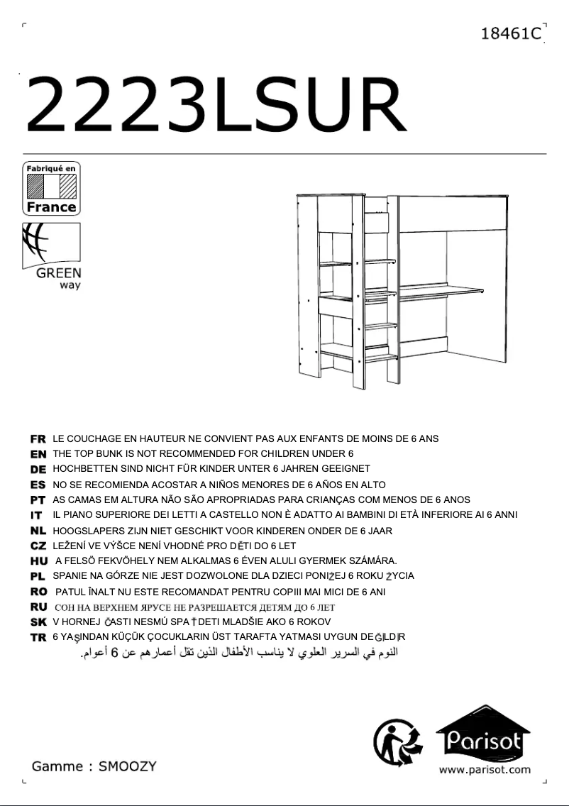 Page n°1 - Manuel utilisateur Parisot Smoozy 2223LSUR