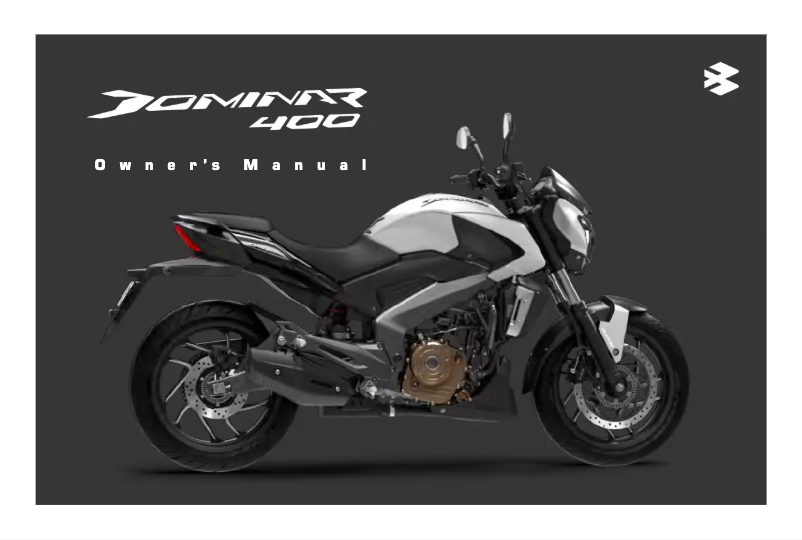 Page 1 de la notice Manuel utilisateur Bajaj Dominar 400 (2017)