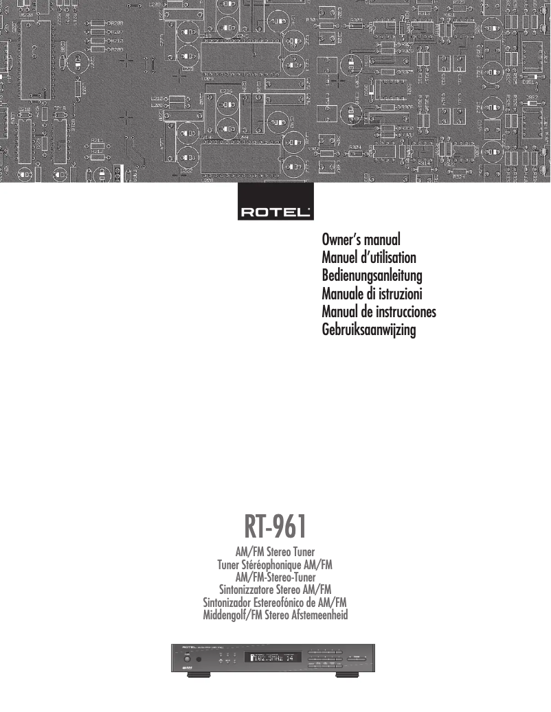 Page n°1 - Manuel utilisateur Rotel RT-961