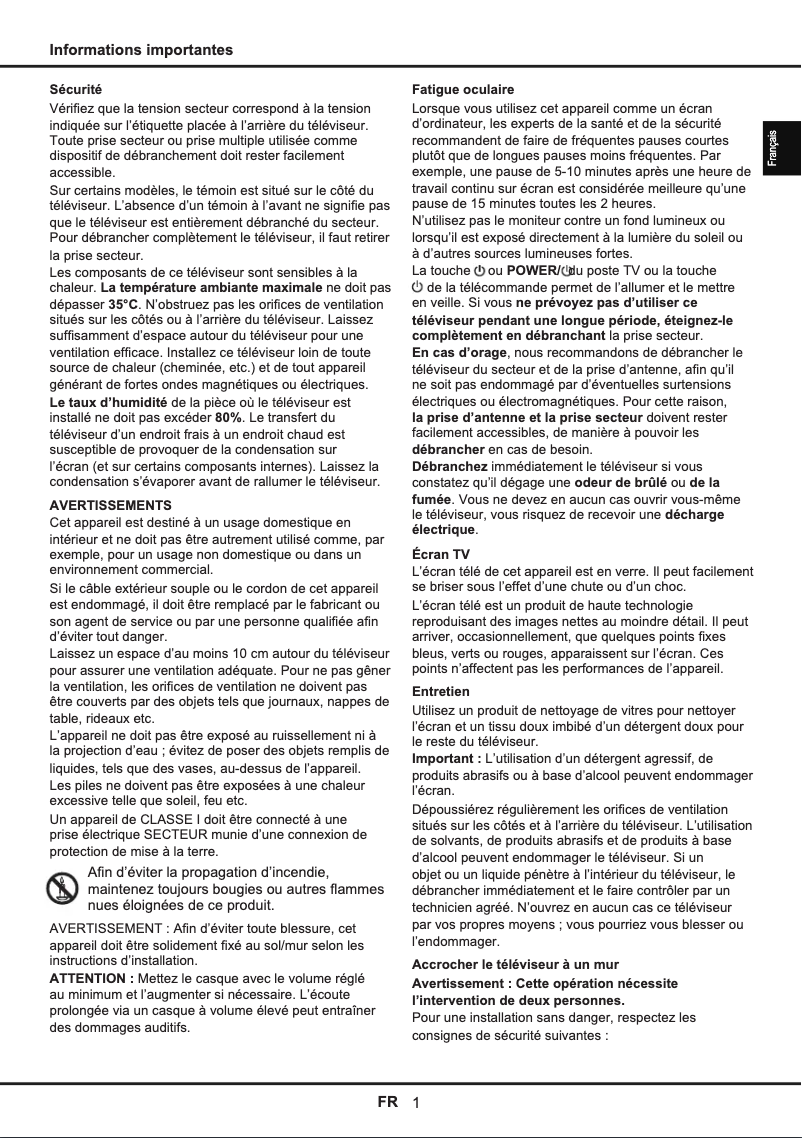 Image de la première page du manuel de l'appareil 55UA6406