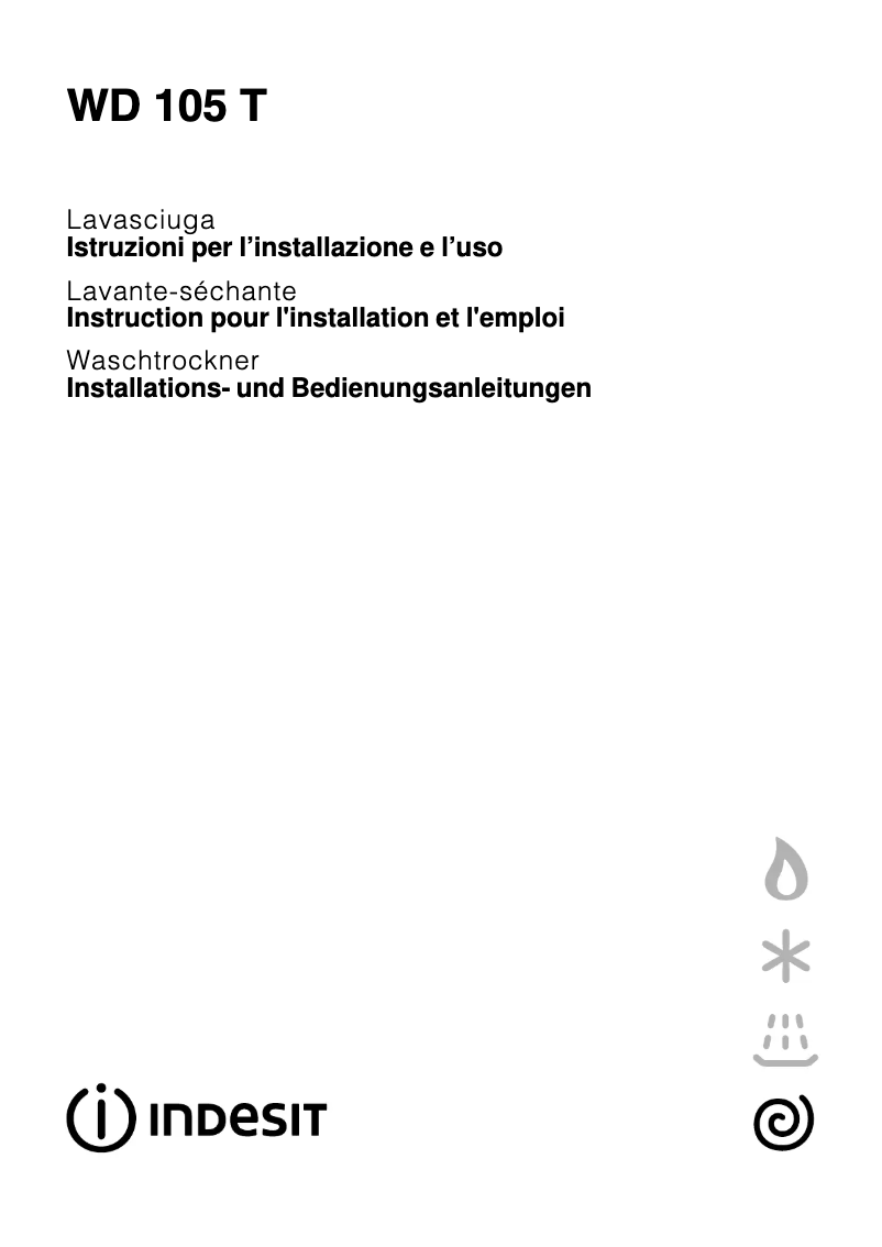 Page 1 de la notice Manuel utilisateur Indesit WD 105 T (CH)